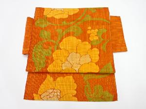 リサイクル　花唐草模様織り出し作り帯